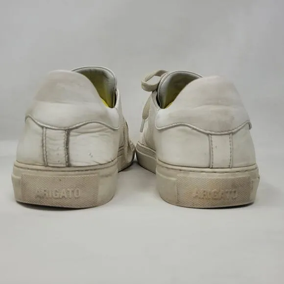 Axel Arigato Shoes Men 10 White Leather Clean 90 Sneakers Lace Up Distressed