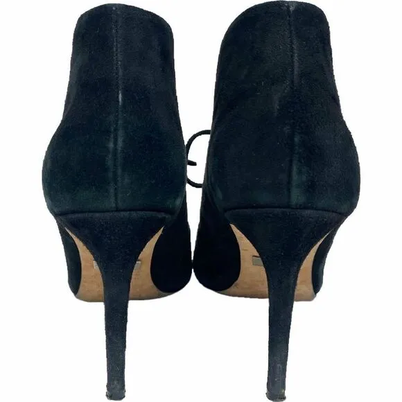 Badgley Mischka Nonna Black Suede Ankle Bootie Size 6.5