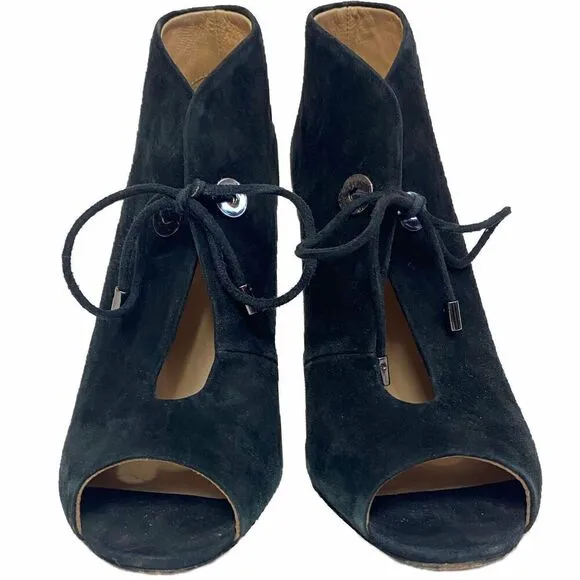 Badgley Mischka Nonna Black Suede Ankle Bootie Size 6.5