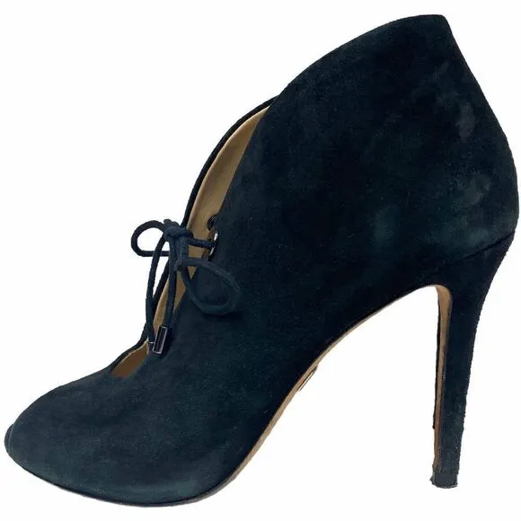 Badgley Mischka Nonna Black Suede Ankle Bootie Size 6.5