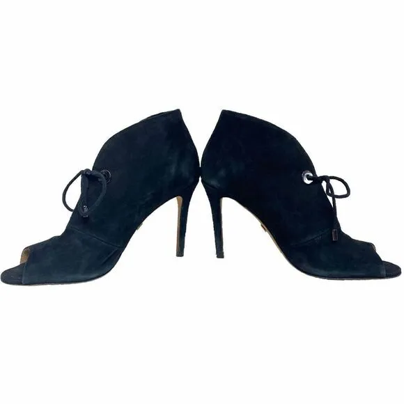 Badgley Mischka Nonna Black Suede Ankle Bootie Size 6.5