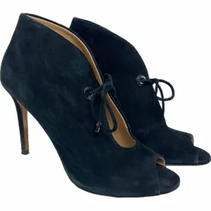 Badgley Mischka Nonna Black Suede Ankle Bootie Size 6.5