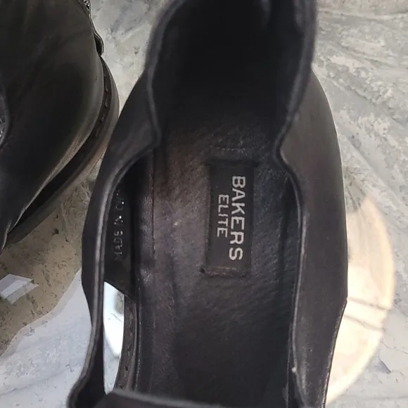 bakers Elite Black Leather Shoes