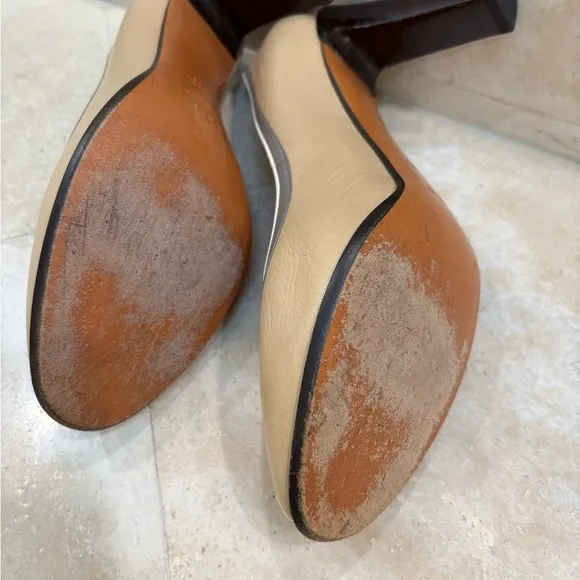 Bally Italian Putty Calf Leather High Heels Size US 9