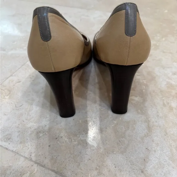 Bally Italian Putty Calf Leather High Heels Size US 9