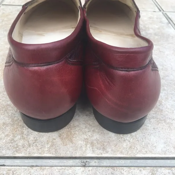 Bally leather tassel moccasins shoes size 10
