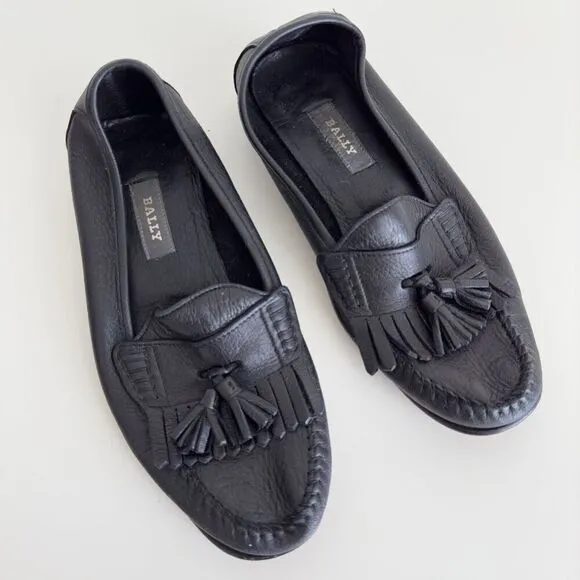 Bally Loafers Mens 7 US Leather Tassel Shoes Carpino Vintage