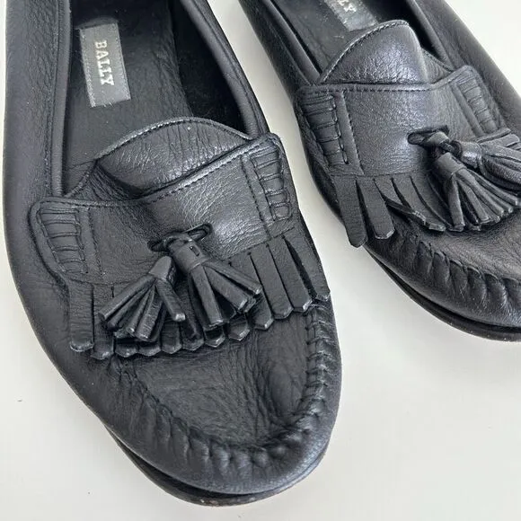Bally Loafers Mens 7 US Leather Tassel Shoes Carpino Vintage