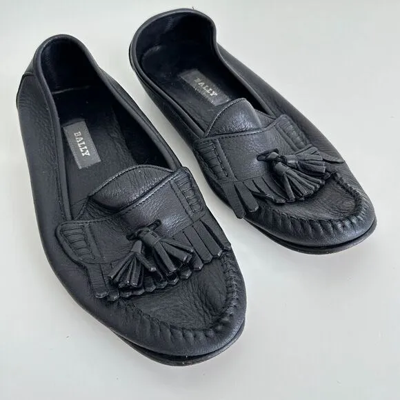 Bally Loafers Mens 7 US Leather Tassel Shoes Carpino Vintage