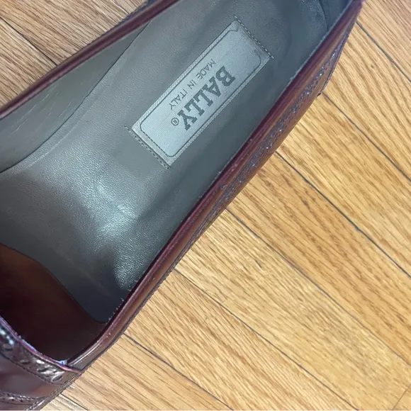 Bally Mens Burgundy Loafers. Made in Italy. 10.5