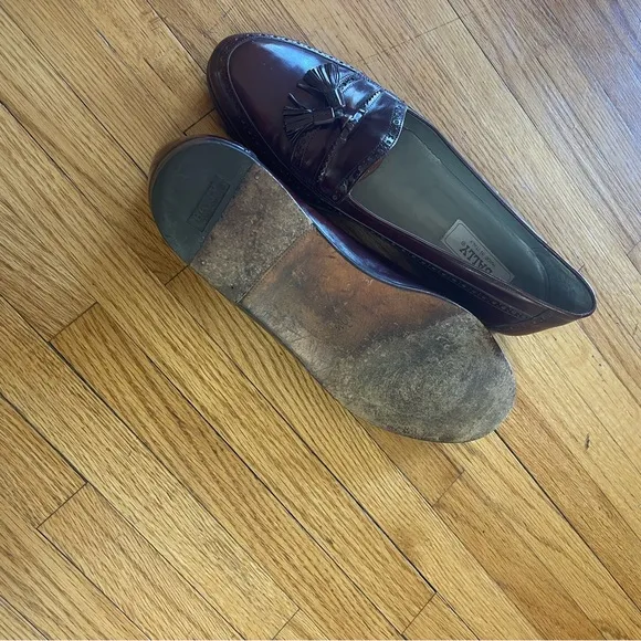 Bally Mens Burgundy Loafers. Made in Italy. 10.5
