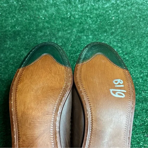 Bally Mens Leather Loafers Brown Basket Weave Shoes Size 8.5 - NEW