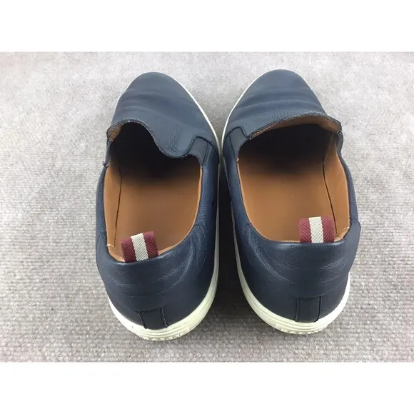 Bally Orniel Men's Navy Leather Slip On Casual Sneakers Shoes Sz EU UK 11/US 12