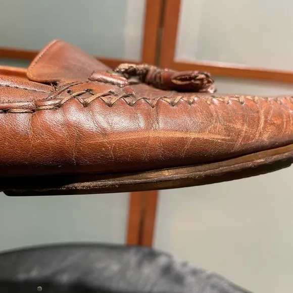 Bally Pavia Vintage Mens Brown Leather Tassel Dress Loafers Driving Shoes 11 M