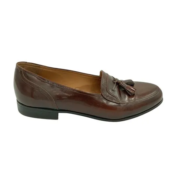 BALLY VIGO Dark Brown Buttery Leather Tassel Kiltie Loafers Shoes 7.5 D Italy