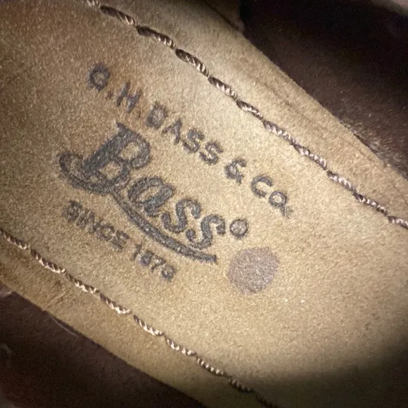 BASS Brown Leather Slip On Vented Shoes Size 9.5