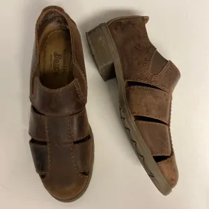 BASS Brown Leather Slip On Vented Shoes Size 9.5