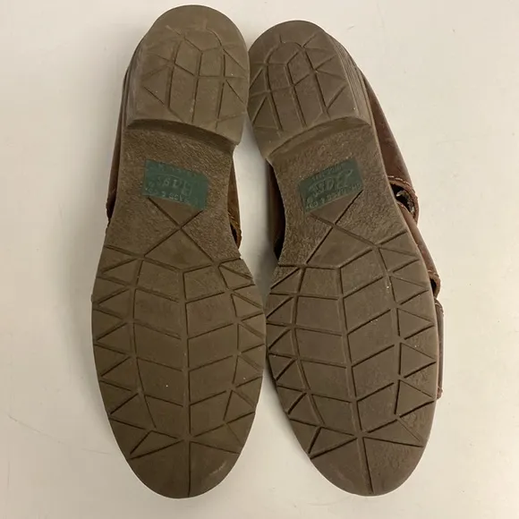 BASS Brown Leather Slip On Vented Shoes Size 9.5