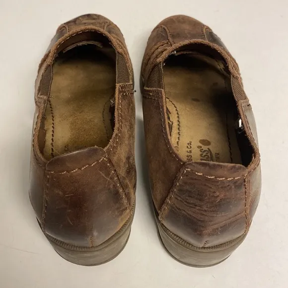 BASS Brown Leather Slip On Vented Shoes Size 9.5