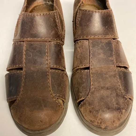 BASS Brown Leather Slip On Vented Shoes Size 9.5