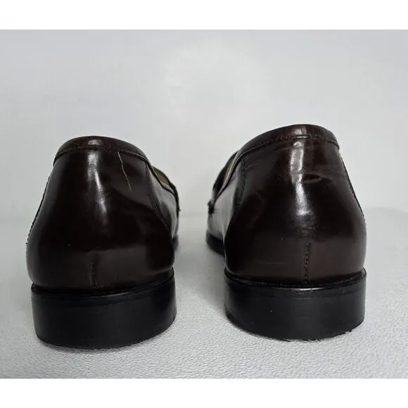 Bass Loafers Men's Shoes Black Brown Leather Kiltie Tassel Sz 10 M