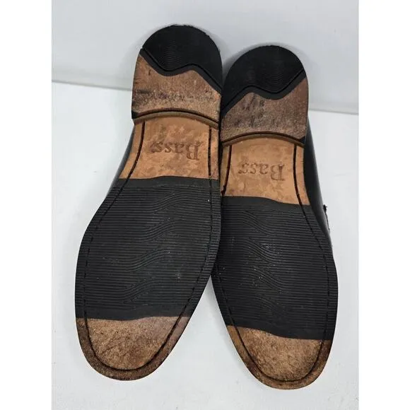 Bass Loafers Men's Shoes Black Brown Leather Kiltie Tassel Sz 10 M