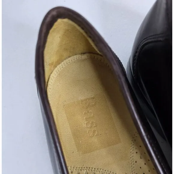 Bass Loafers Men's Shoes Black Brown Leather Kiltie Tassel Sz 10 M