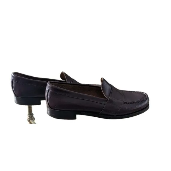 Bass Weejuns Penny Loafers Dress Shoes Men 8.5E Burgundy Oxblood Leather Slip On