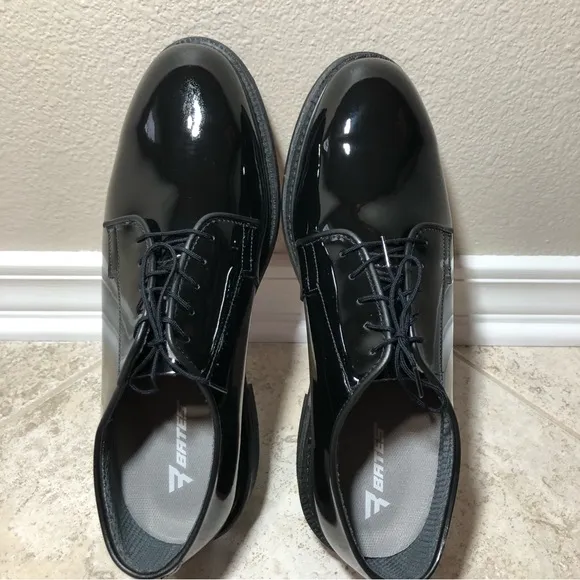 BATES High Gloss Leather Sole Black Oxford Dress / Uniform Shoes 11.5
