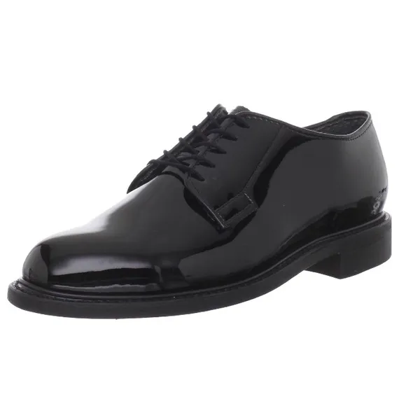 BATES High Gloss Leather Sole Black Oxford Dress / Uniform Shoes 11.5