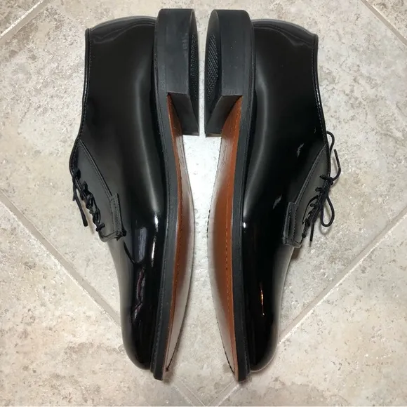 BATES High Gloss Leather Sole Black Oxford Dress / Uniform Shoes 11.5