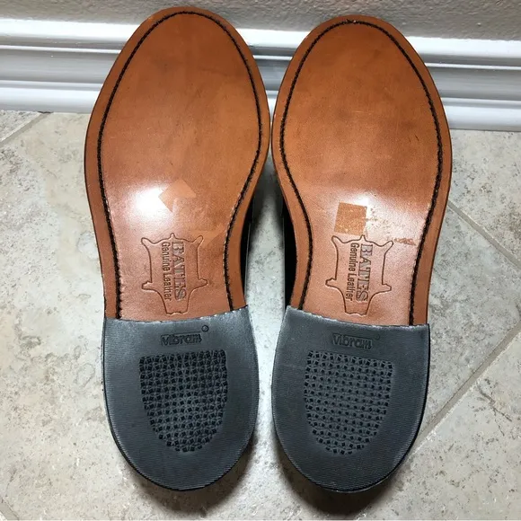 BATES High Gloss Leather Sole Black Oxford Dress / Uniform Shoes 11.5