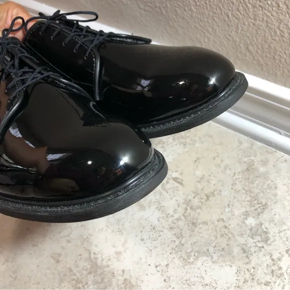 BATES High Gloss Leather Sole Black Oxford Dress / Uniform Shoes 11.5