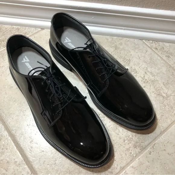 BATES High Gloss Leather Sole Black Oxford Dress / Uniform Shoes 11.5