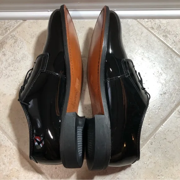 BATES High Gloss Leather Sole Black Oxford Dress / Uniform Shoes 11.5