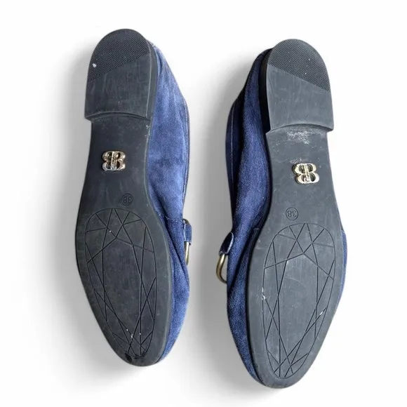 BEAUTIISOLES BY ROBYN SHREIBER gina leather loafer in navy suede