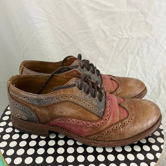 Bed Stu Lita Starry Night Rustic Distressed Wingtip Oxford Shoes Size 10 3679