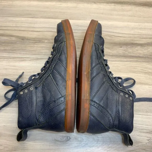Bed Stu Men Blue Distressed Leather Sneakers US 9.5 Brentwood Hightop Shoes