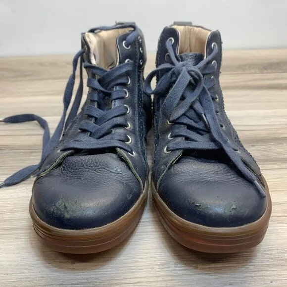 Bed Stu Men Blue Distressed Leather Sneakers US 9.5 Brentwood Hightop Shoes