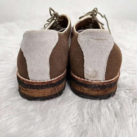 Bed Stu Men’s Brown Klass Saddle Oxford Suede Lace Up Shoes Crepe Sole Size 11.5
