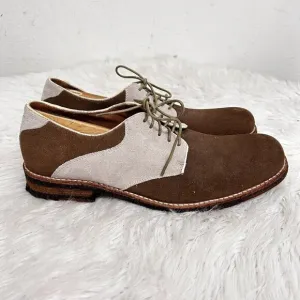 Bed Stu Men’s Brown Klass Saddle Oxford Suede Lace Up Shoes Crepe Sole Size 11.5