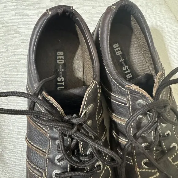 Bed Stu Men’s Next Step Lug Sole Oxford Leather Shoes Lace Up Brown SZ 13