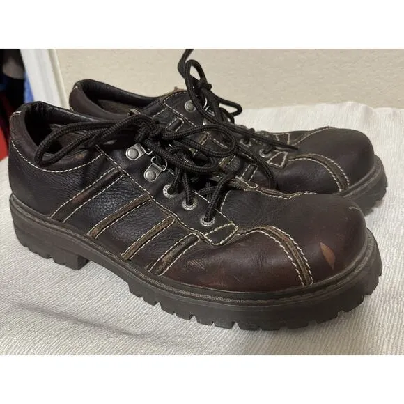 Bed Stu Men’s Next Step Lug Sole Oxford Leather Shoes Lace Up Brown SZ 13