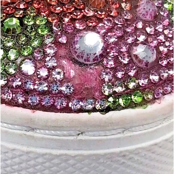 Betsey Johnson Sidny Rhinestone Sneakers Shoes Women's 11 Pink Floral NEW FLAWS