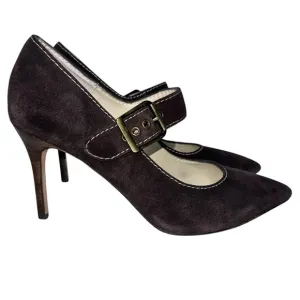Bettye Muller Women’s Brown Suede Mary Jane Stiletto 3.5” Heels/Pumps- Size 8.5