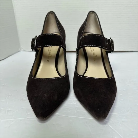 Bettye Muller Women’s Brown Suede Mary Jane Stiletto 3.5” Heels/Pumps- Size 8.5
