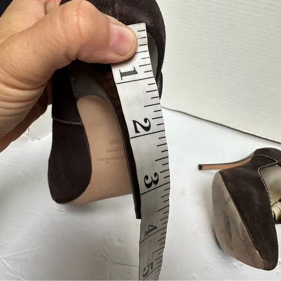 Bettye Muller Women’s Brown Suede Mary Jane Stiletto 3.5” Heels/Pumps- Size 8.5