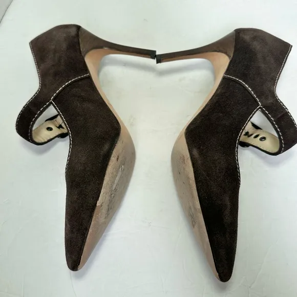 Bettye Muller Women’s Brown Suede Mary Jane Stiletto 3.5” Heels/Pumps- Size 8.5