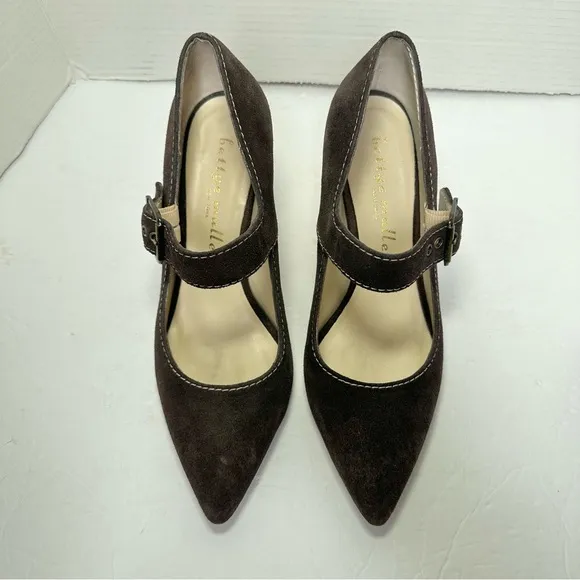 Bettye Muller Women’s Brown Suede Mary Jane Stiletto 3.5” Heels/Pumps- Size 8.5