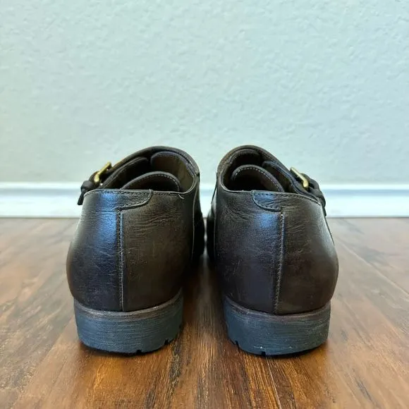 BILLY REID Captoe Double Monk Strap Shoes in Espresso Leather Vibram Sole